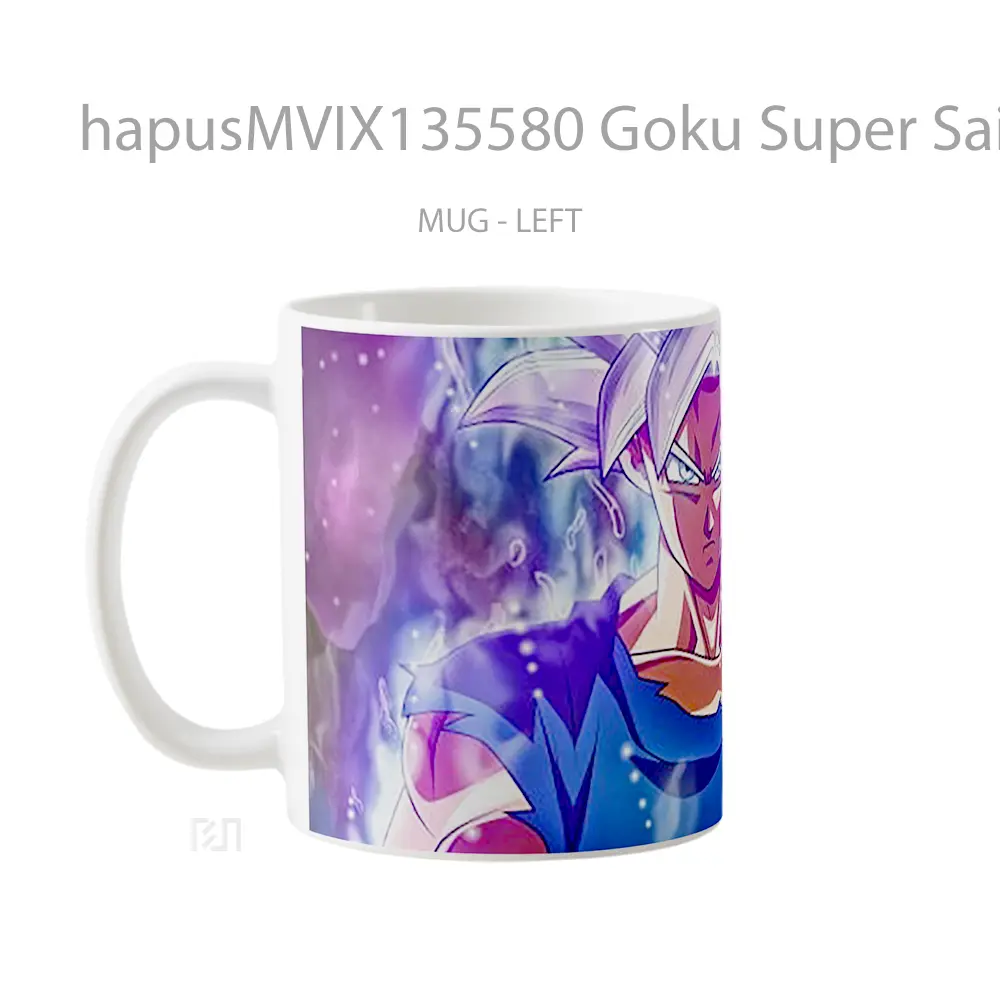 Mug Goku Super Saiyan Silver Mastered Ultra Instinct Dragon Ball Super Cangkir Anime - All-side / Desain