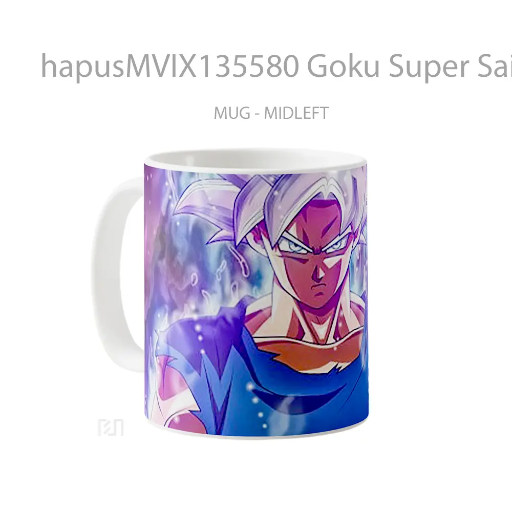 Mug Goku Super Saiyan Silver Mastered Ultra Instinct Dragon Ball Super Cangkir Anime - All-side / Desain