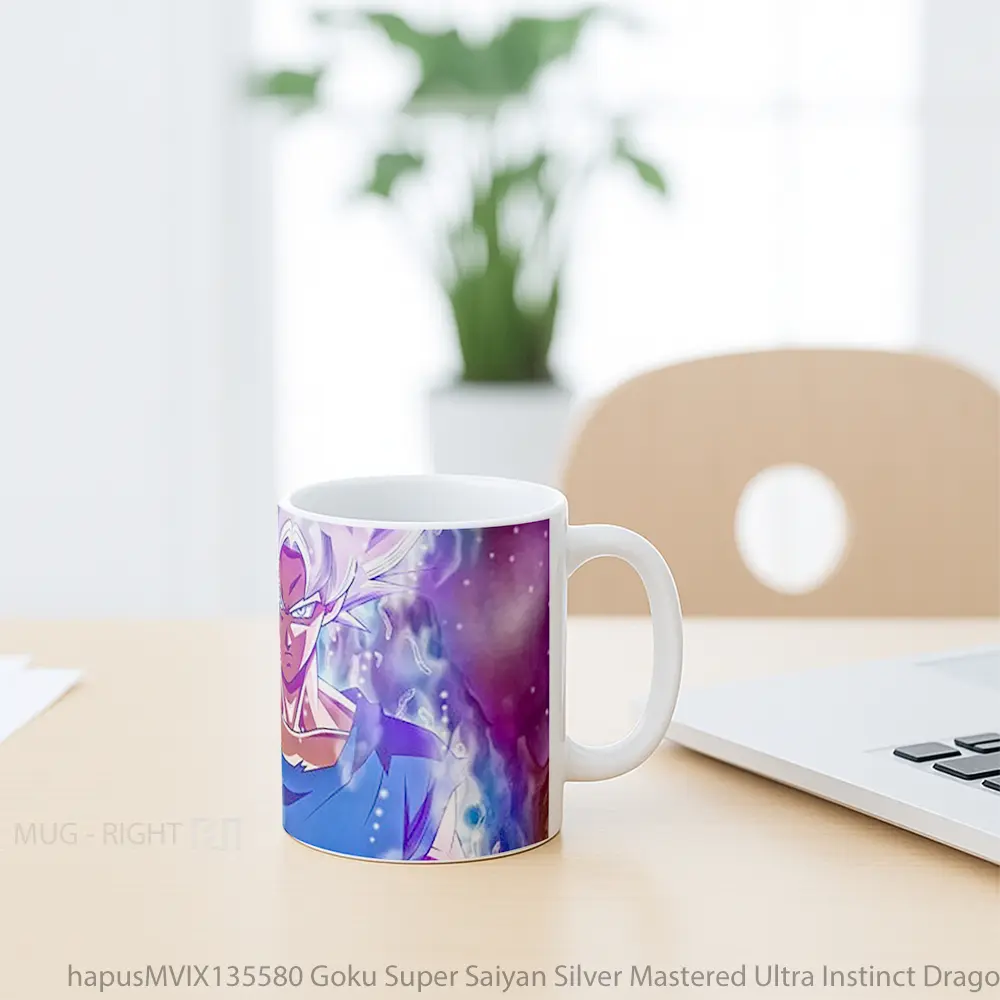 Mug Goku Super Saiyan Silver Mastered Ultra Instinct Dragon Ball Super Cangkir Anime - All-side / Desain