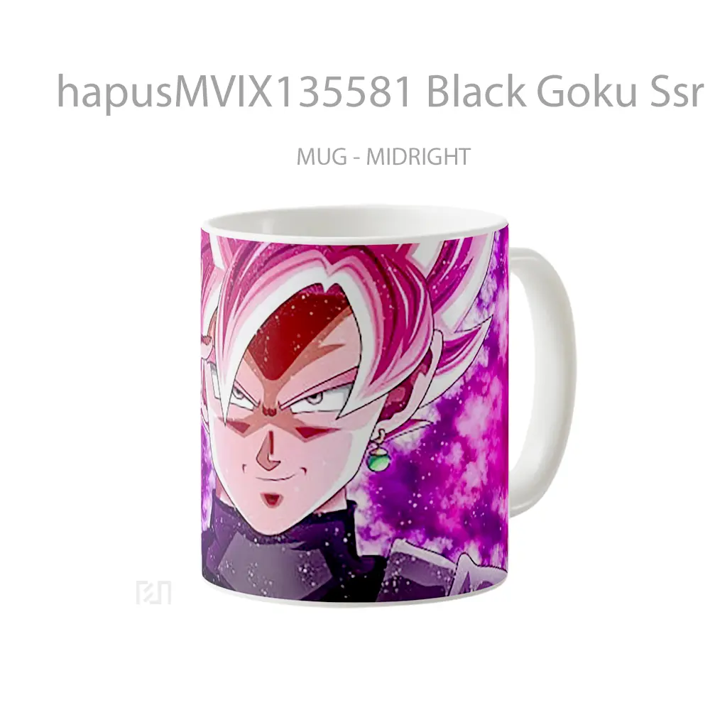 Mug Black Goku Ssr Dragon Ball Super V2 Cangkir Anime - All-side / Desain