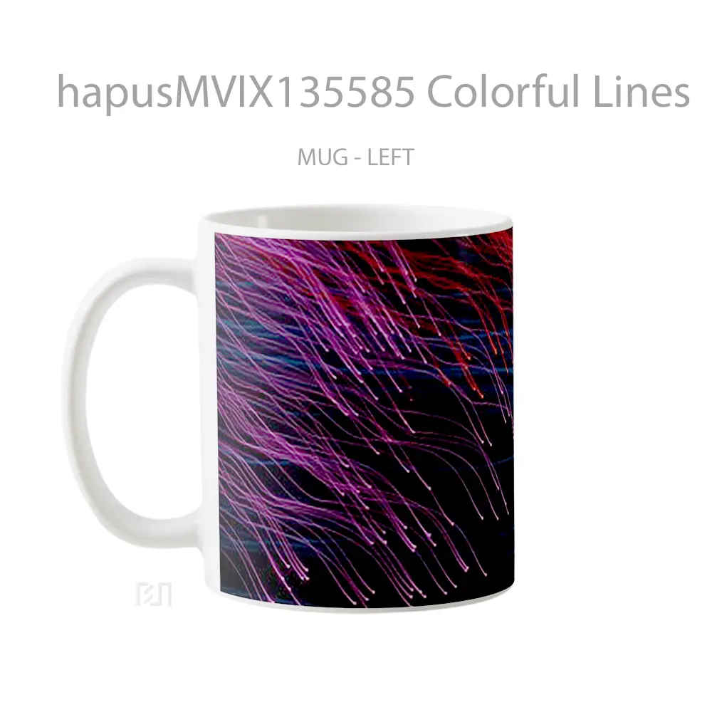 Mug Colorful Lines Gelas Keramik Unik - All-side / Desain