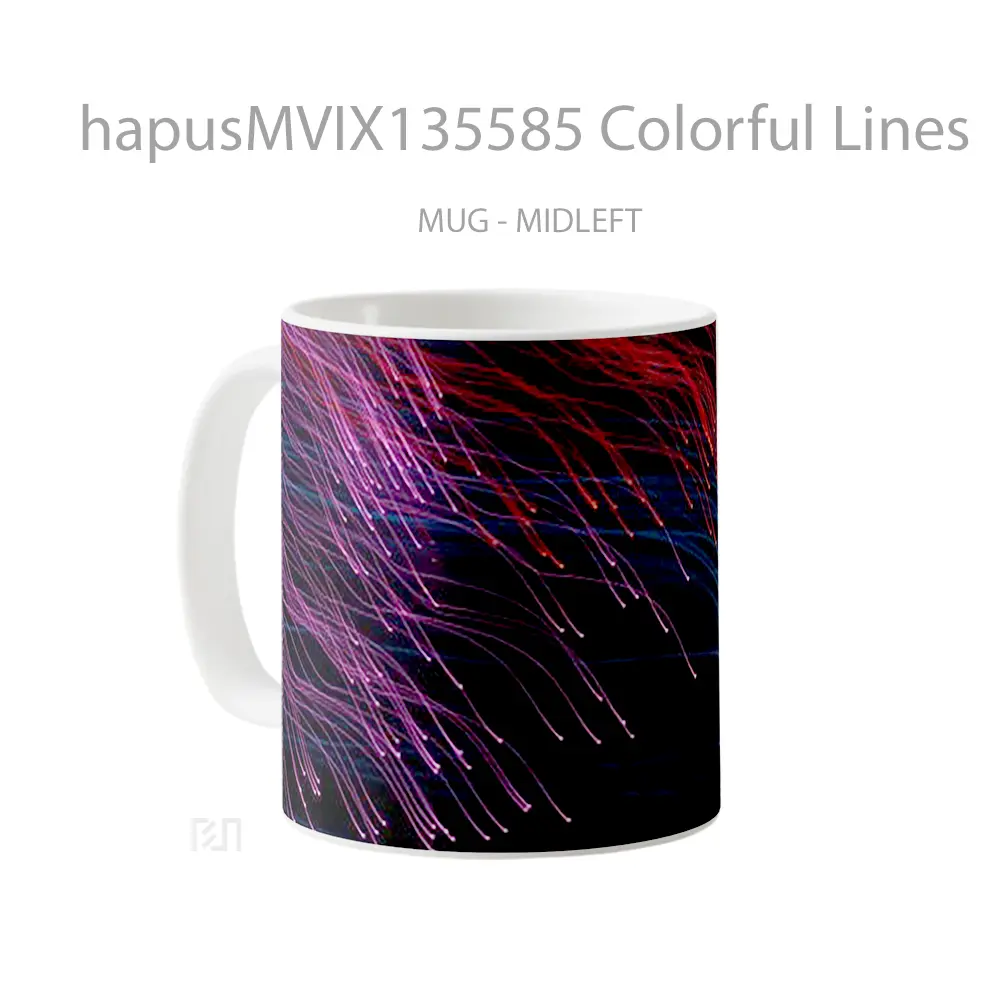 Mug Colorful Lines Gelas Keramik Unik - All-side / Desain