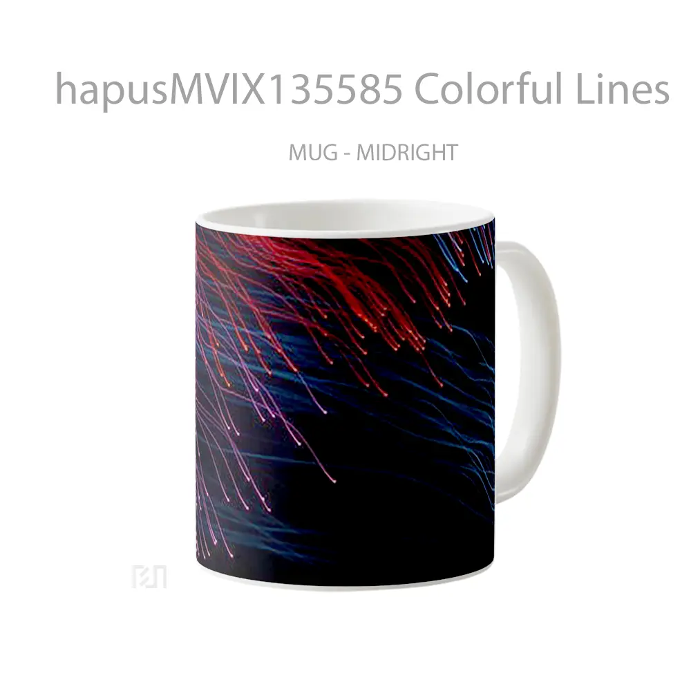 Mug Colorful Lines Gelas Keramik Unik - All-side / Desain