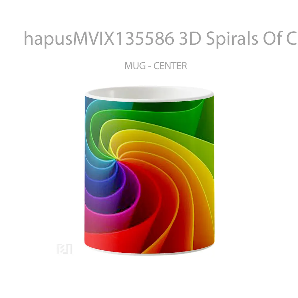 Mug 3D Spirals Of Colors Gelas Keramik Unik