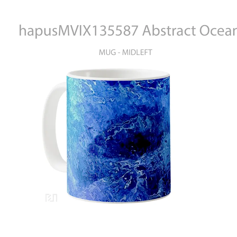 Mug Abstract Ocean Gelas Pemandangan Alam - All-side / Desain