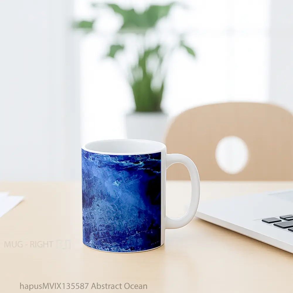 Mug Abstract Ocean Gelas Pemandangan Alam - All-side / Desain