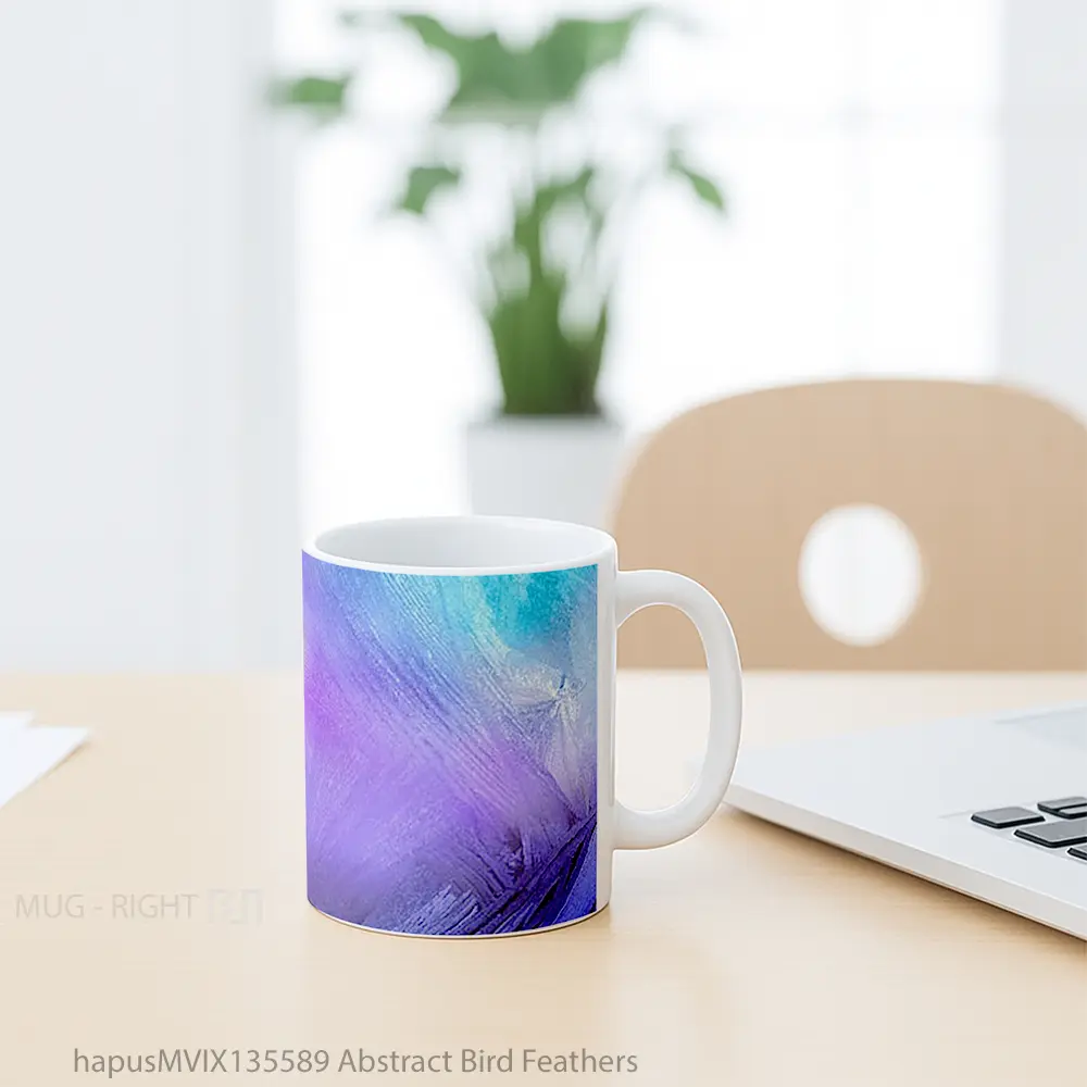 Mug Abstract Bird Feathers Gelas Hewan Lucu - All-side / Desain