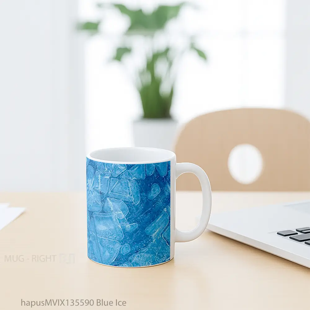 Mug Blue Ice Gelas Keramik Unik - All-side / Desain