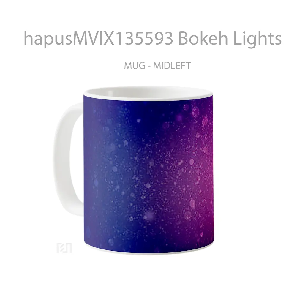 Mug Bokeh Lights Gelas Keramik Unik - All-side / Desain