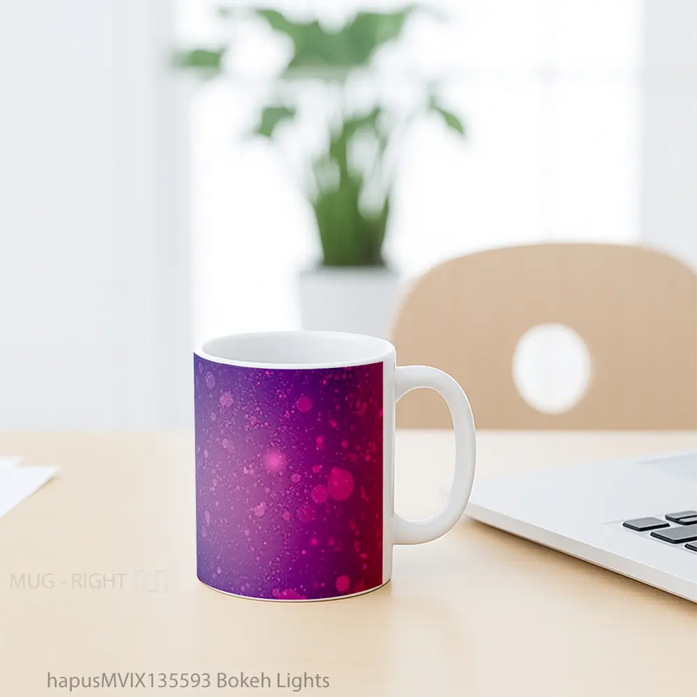 Mug Bokeh Lights Gelas Keramik Unik - All-side / Desain