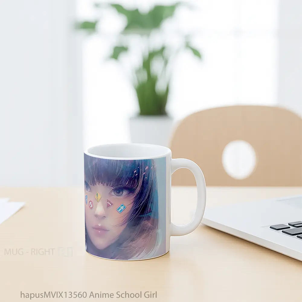 Mug Anime School Girl Cangkir Anime - All-side / Desain