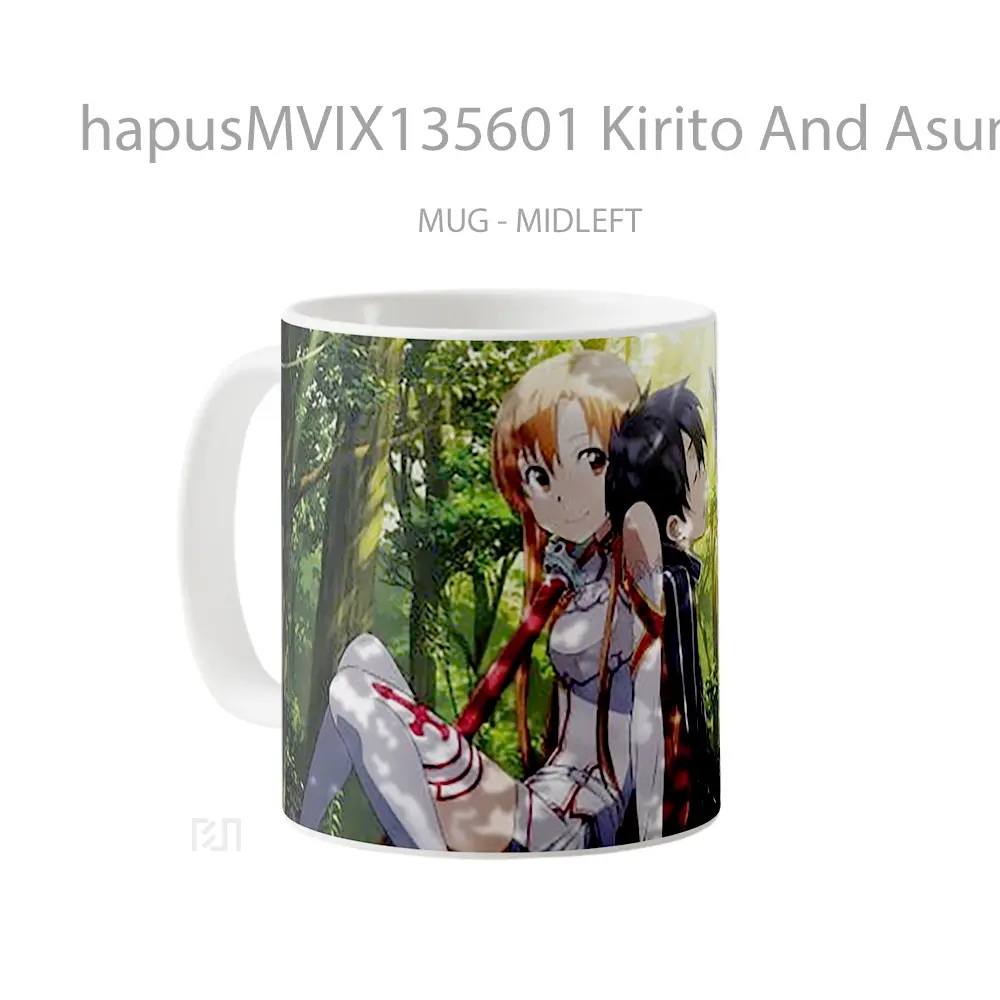 Mug Kirito And Asuna Gelas Keramik Unik - Tampak Kiri