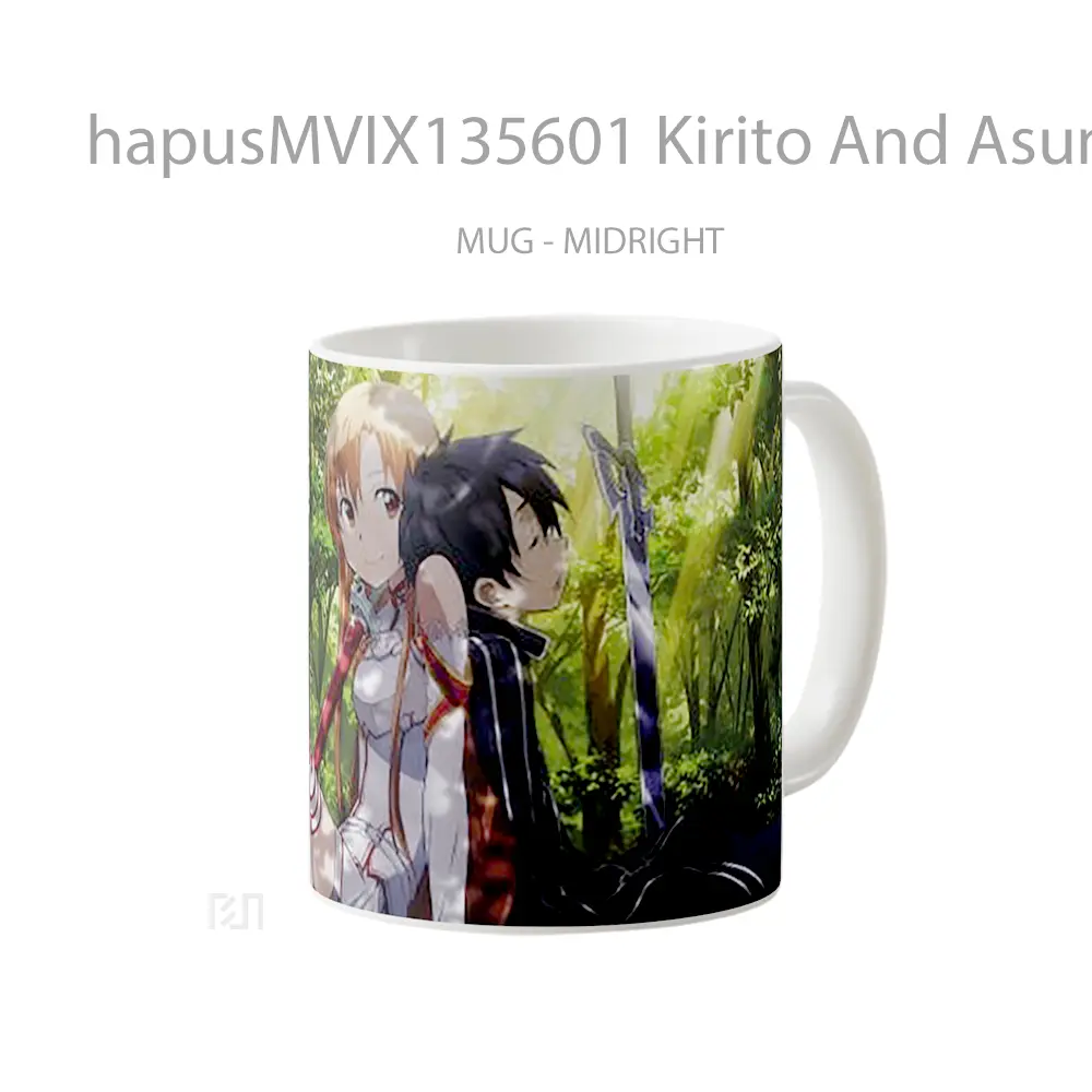 Mug Kirito And Asuna Gelas Keramik Unik - Tampak Kiri