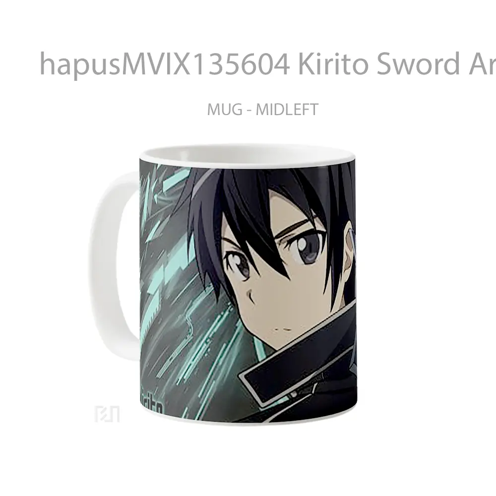 Mug Kirito Sword Art Online V1 Cangkir Anime - Tampak Kiri