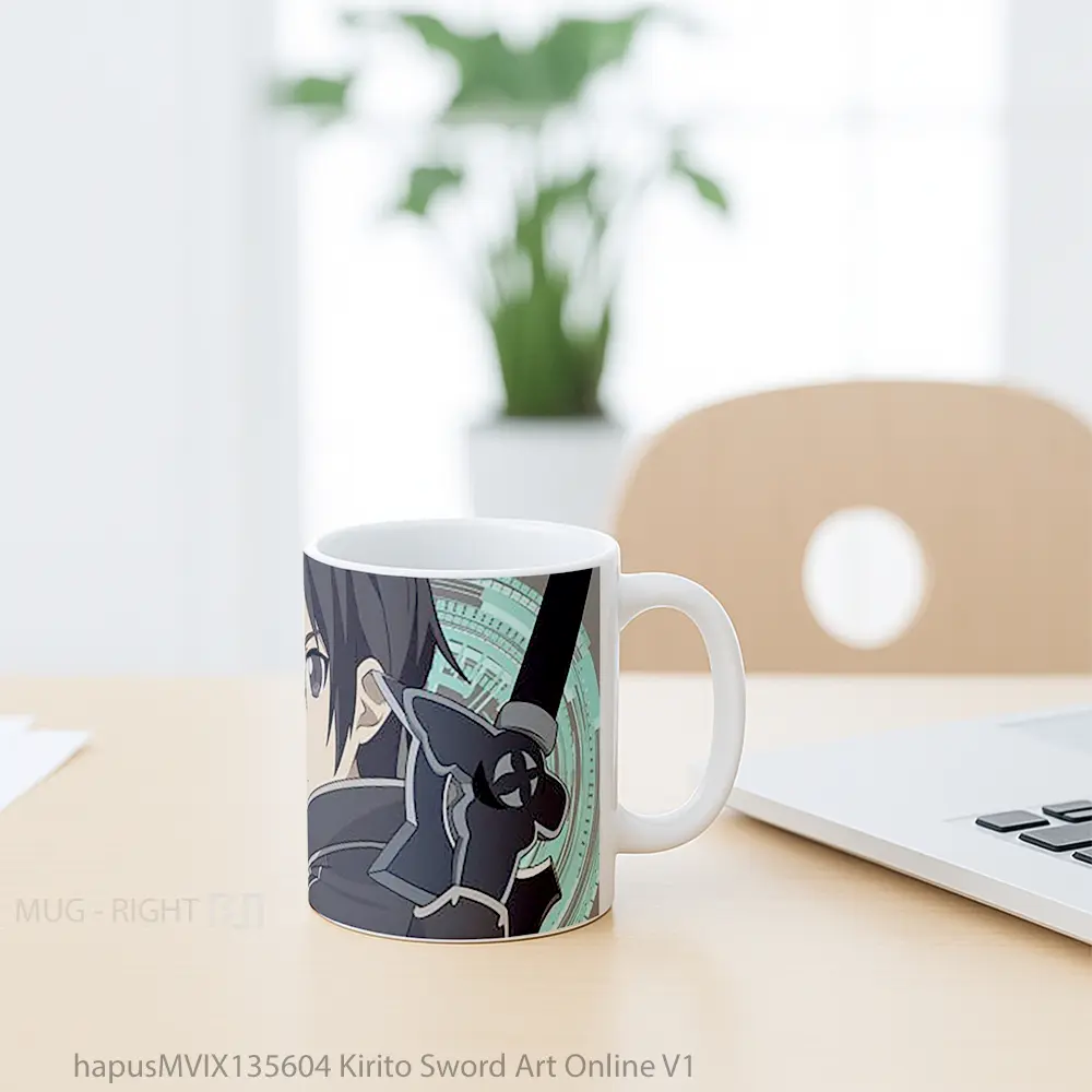Mug Kirito Sword Art Online V1 Cangkir Anime - Tampak Kiri