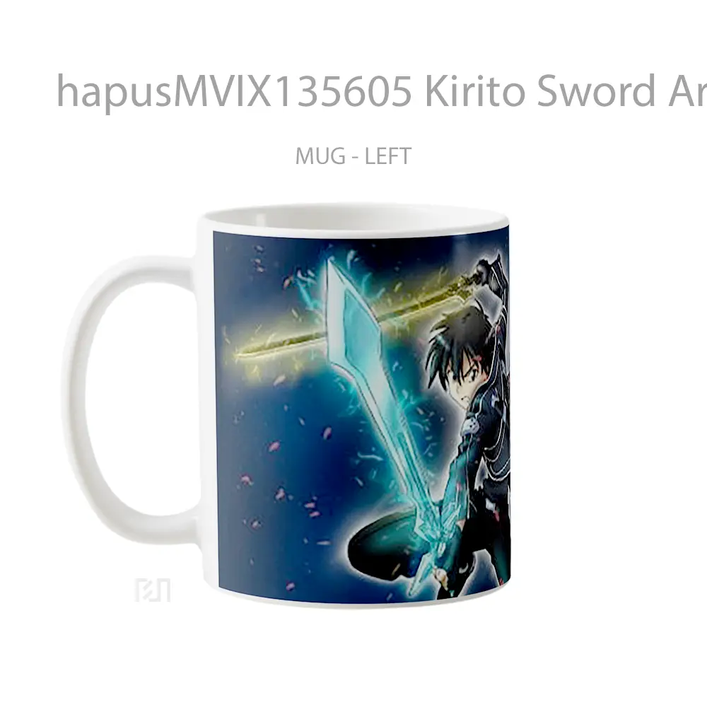 Mug Kirito Sword Art Online V2 Cangkir Anime - Tampak Kiri