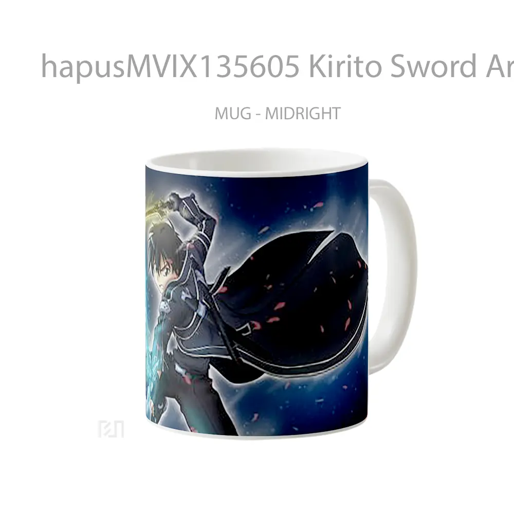 Mug Kirito Sword Art Online V2 Cangkir Anime - Tampak Kiri