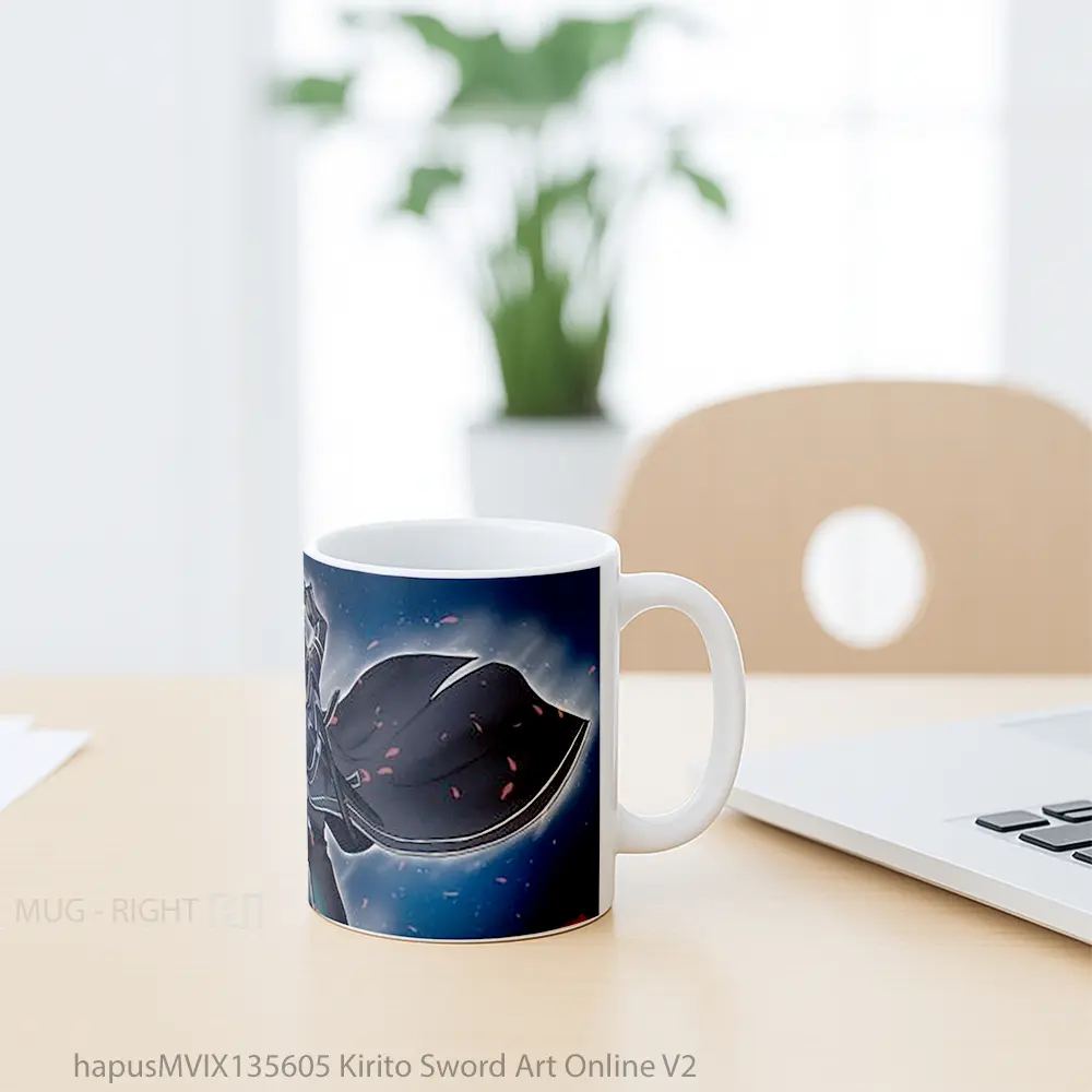 Mug Kirito Sword Art Online V2 Cangkir Anime - Tampak Kiri