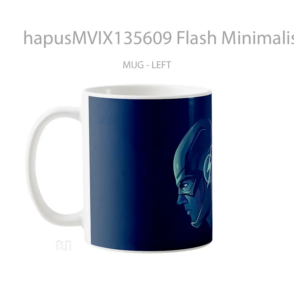 Mug Flash Minimalist Gelas Superhero - All-side / Desain
