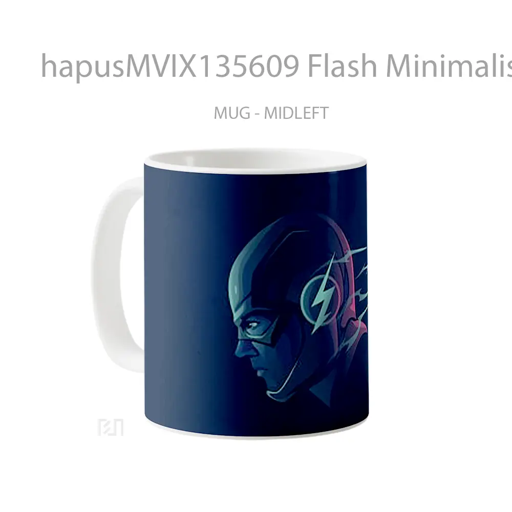 Mug Flash Minimalist Gelas Superhero - All-side / Desain