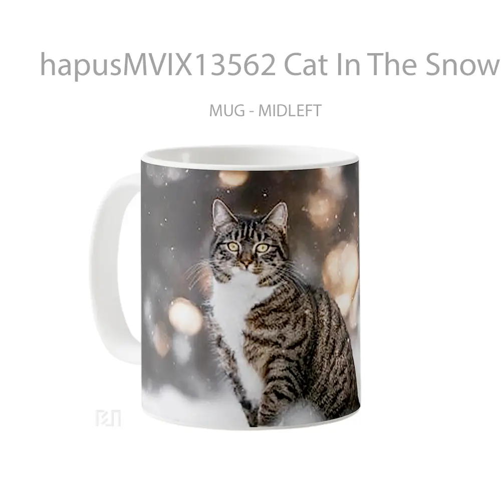 Mug Cat In The Snow Gelas Hewan Lucu - All-side / Desain
