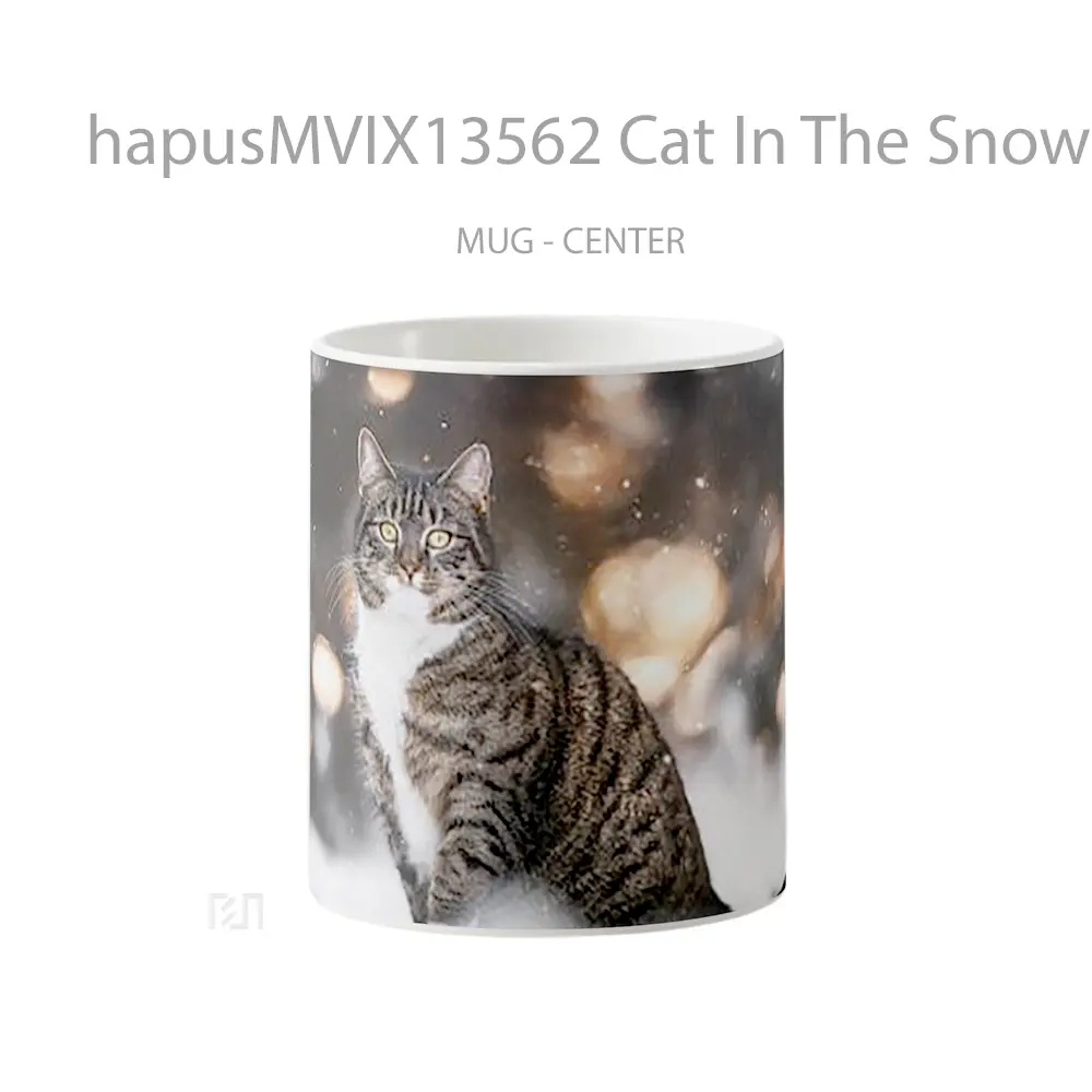 Mug Cat In The Snow Gelas Hewan Lucu