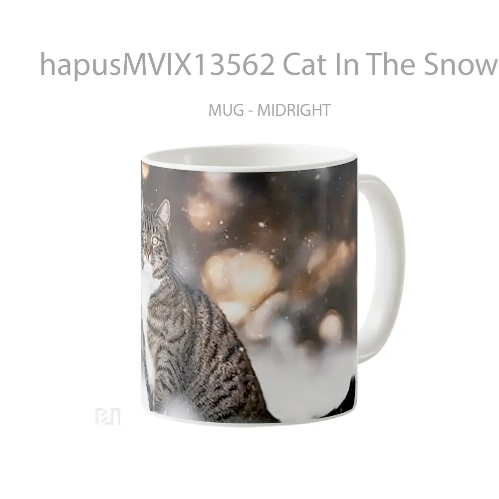 Mug Cat In The Snow Gelas Hewan Lucu - All-side / Desain