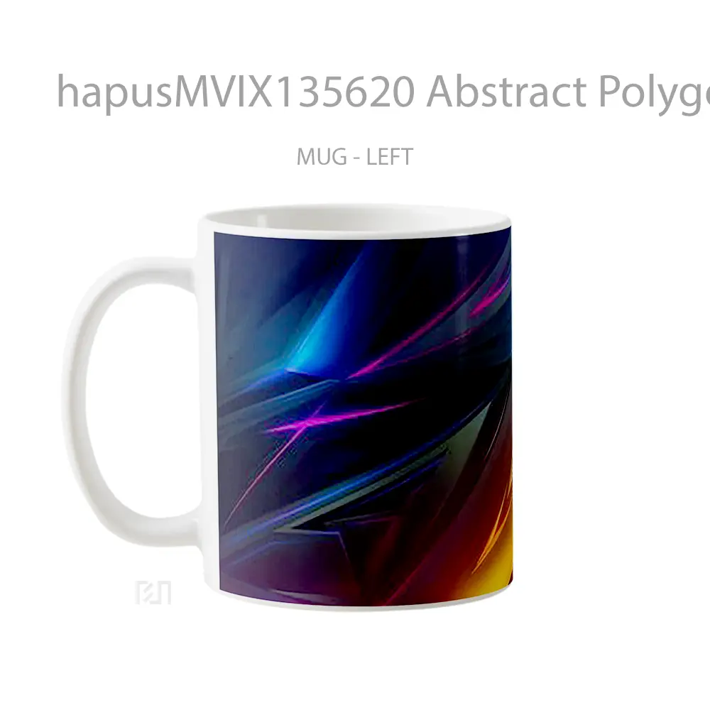 Mug Abstract Polygons V4 Gelas Seni Modern - All-side / Desain