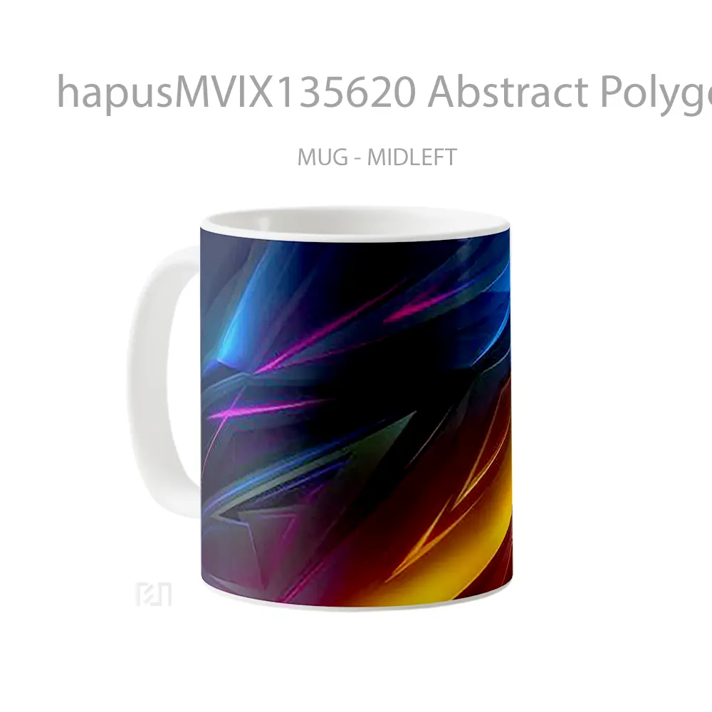 Mug Abstract Polygons V4 Gelas Seni Modern - All-side / Desain