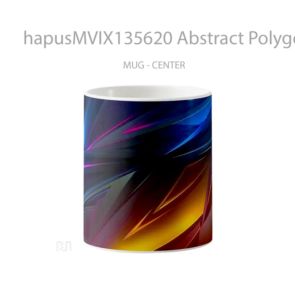 Mug Abstract Polygons V4 Gelas Seni Modern