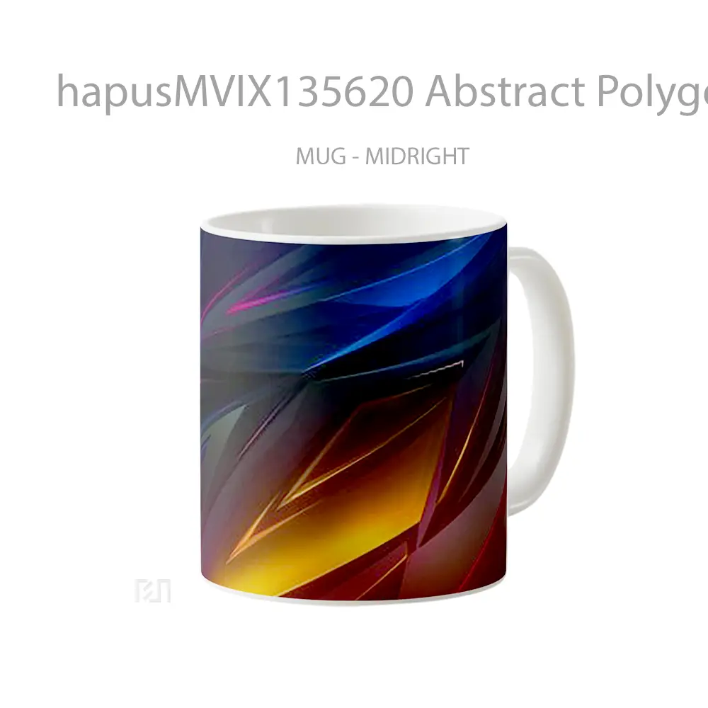 Mug Abstract Polygons V4 Gelas Seni Modern - All-side / Desain
