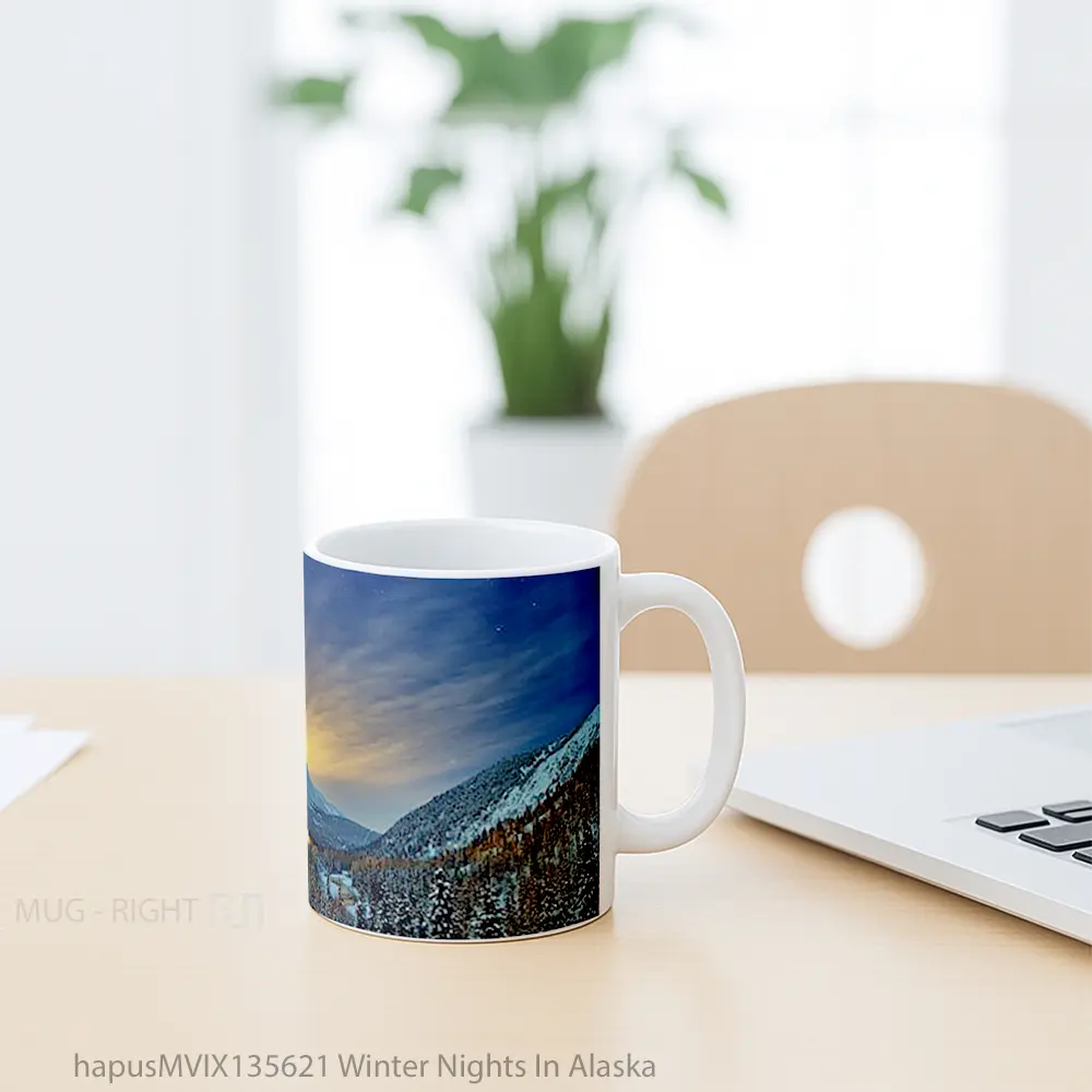 Mug Winter Nights In Alaska Gelas Keramik Unik - All-side / Desain