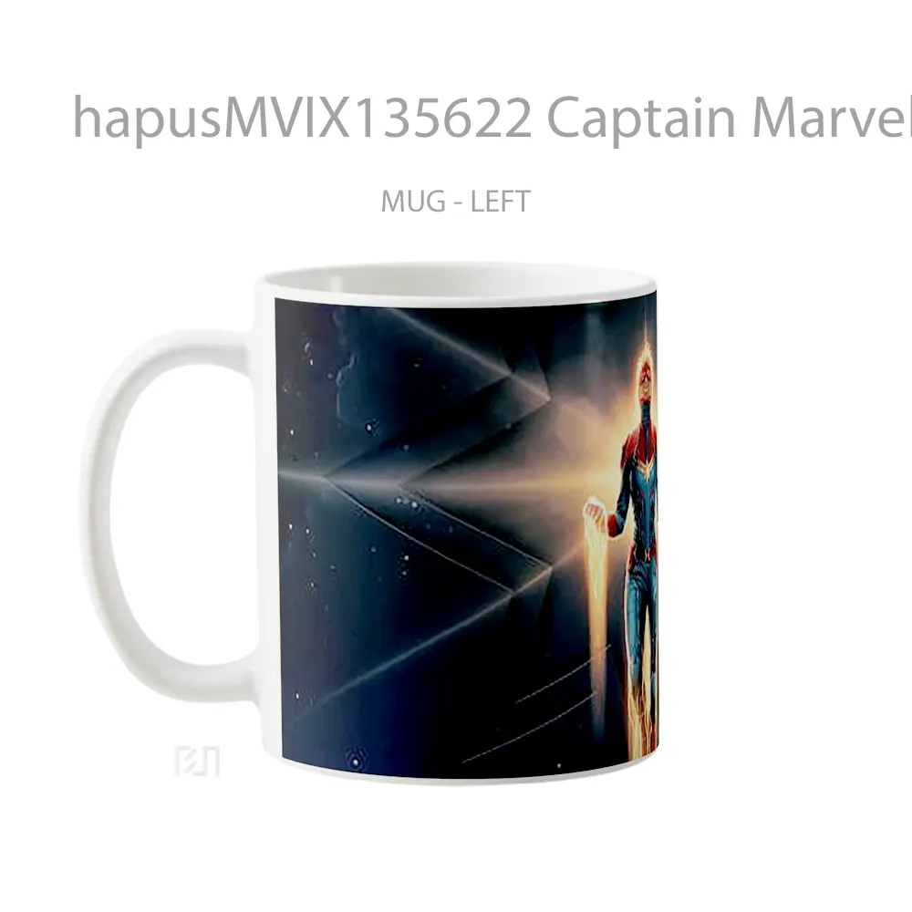 Mug Captain Marvel V1 Gelas Superhero - All-side / Desain