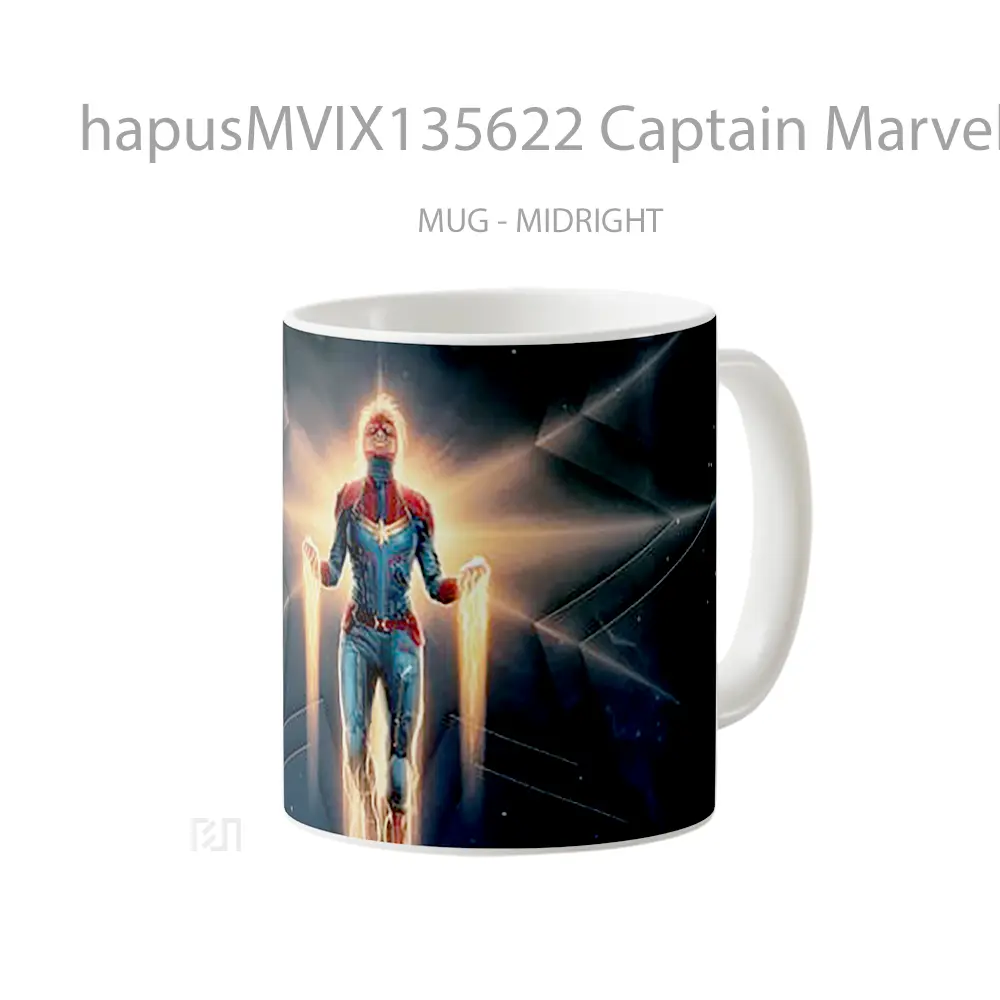 Mug Captain Marvel V1 Gelas Superhero - All-side / Desain