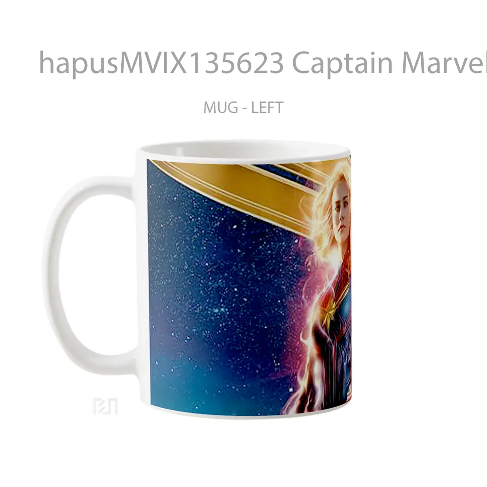 Mug Captain Marvel V2 Gelas Superhero - All-side / Desain