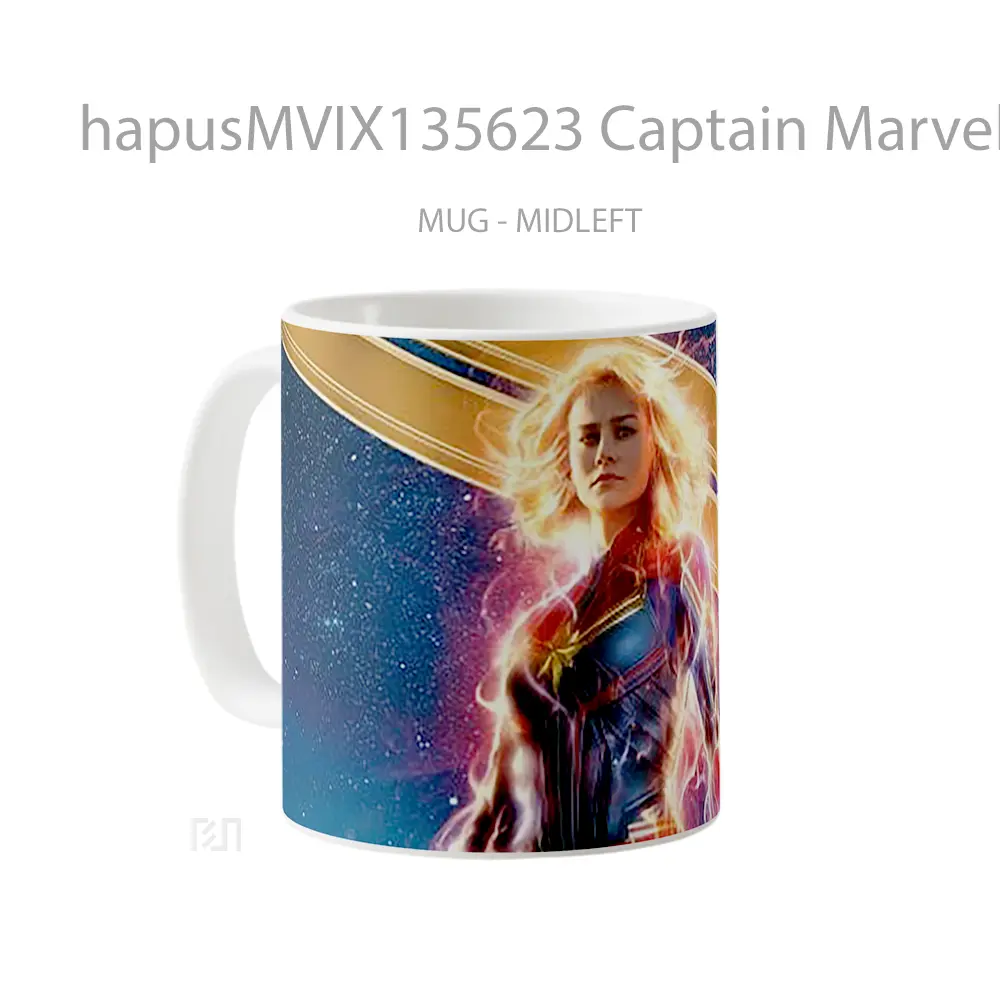 Mug Captain Marvel V2 Gelas Superhero - All-side / Desain