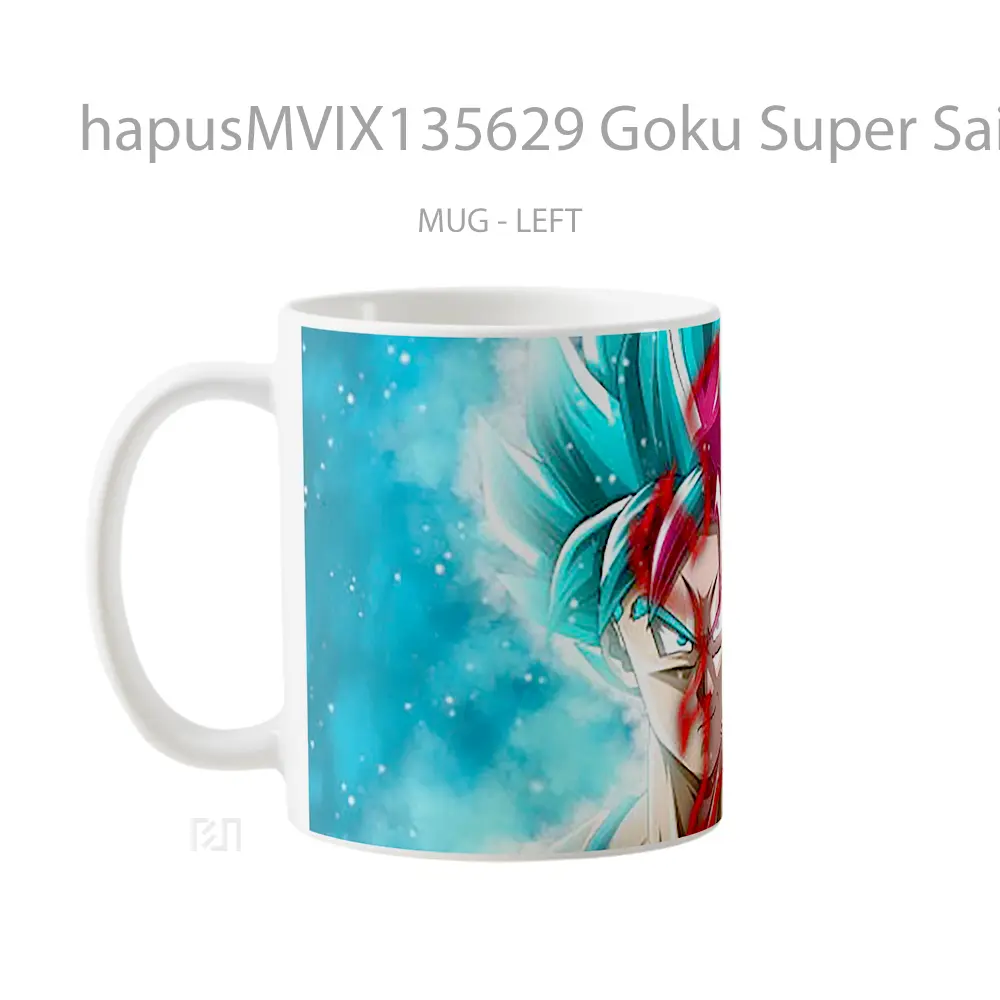 Mug Goku Super Saiyan Blue And Black Goku Ssr Dragon Ball Super V1 Cangkir Anime - All-side / Desain