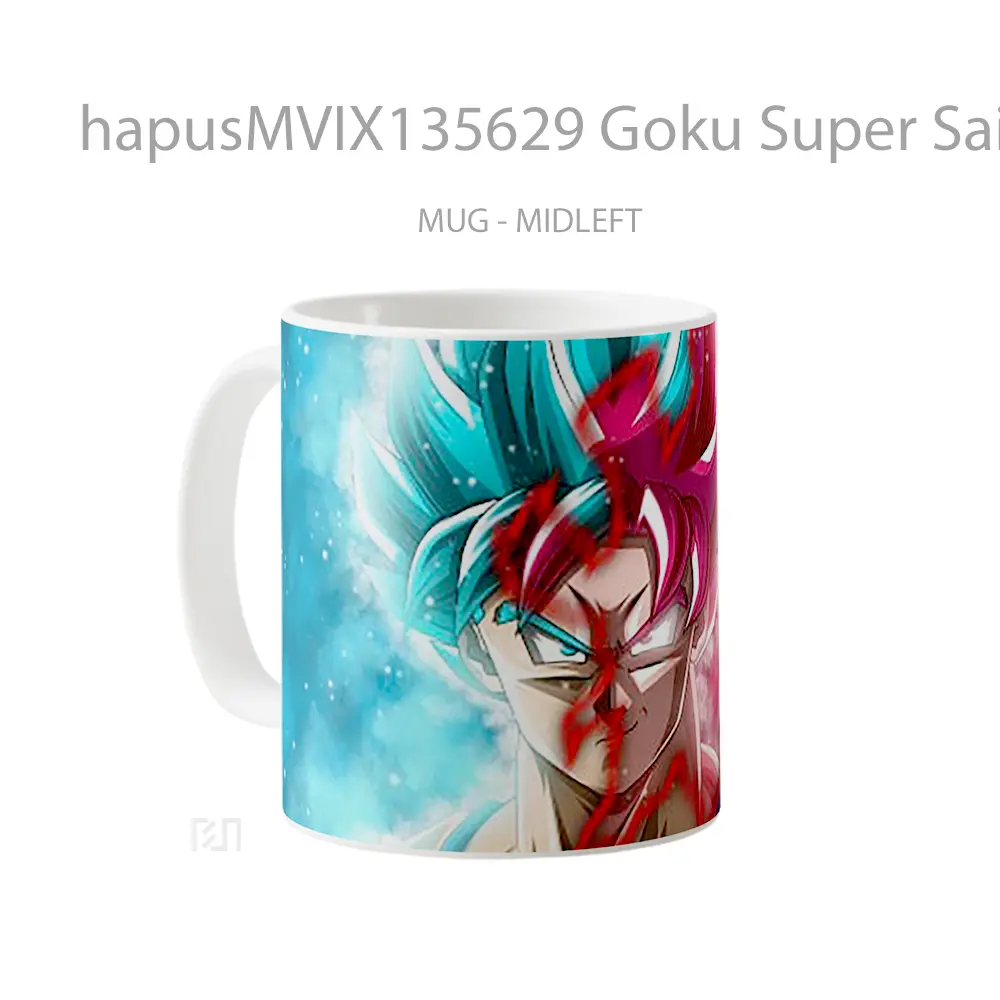 Mug Goku Super Saiyan Blue And Black Goku Ssr Dragon Ball Super V1 Cangkir Anime - All-side / Desain