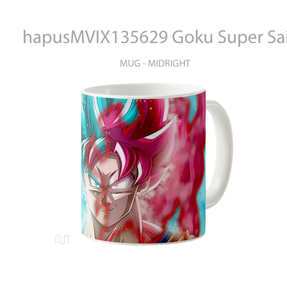Mug Goku Super Saiyan Blue And Black Goku Ssr Dragon Ball Super V1 Cangkir Anime - All-side / Desain