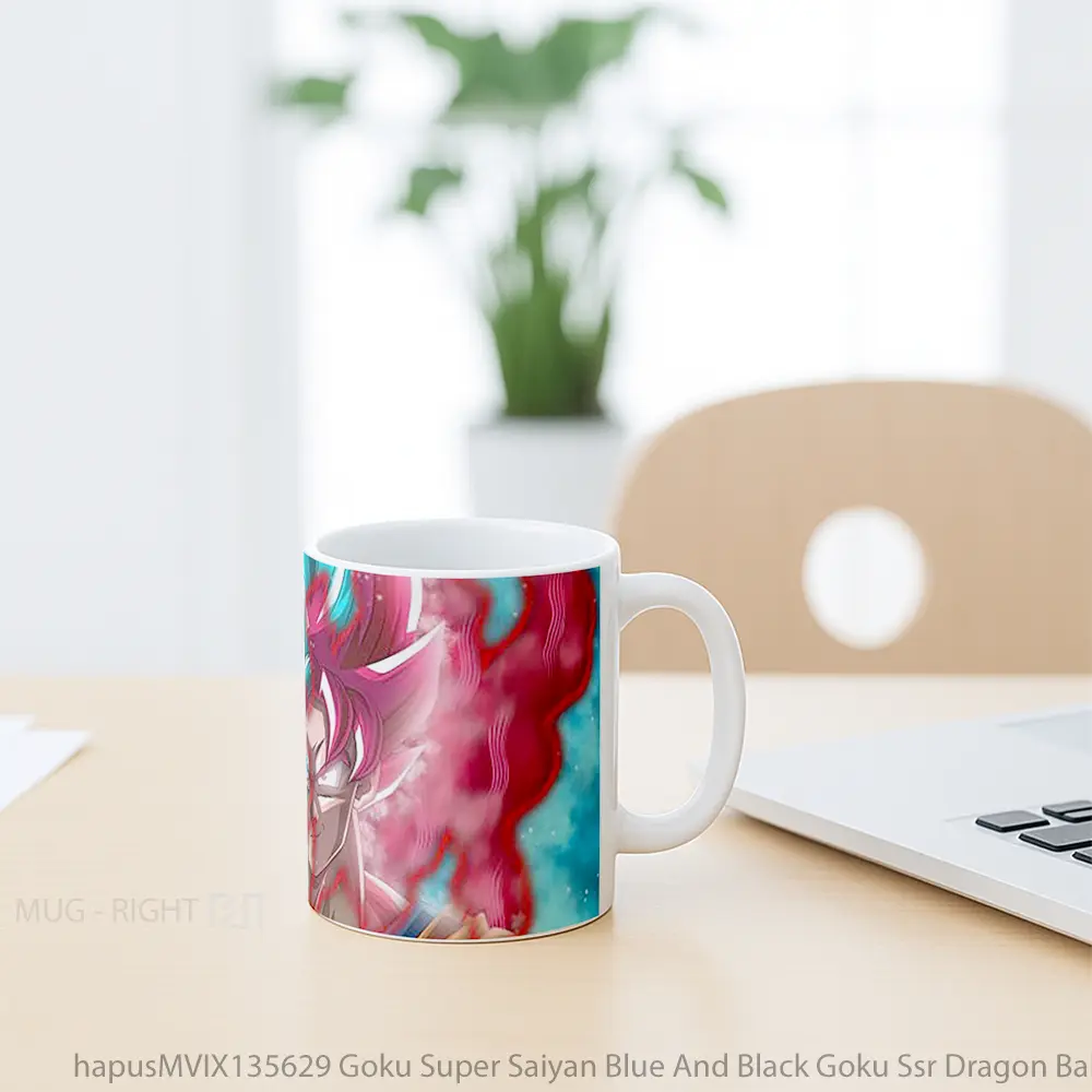 Mug Goku Super Saiyan Blue And Black Goku Ssr Dragon Ball Super V1 Cangkir Anime - All-side / Desain