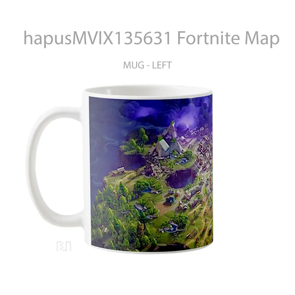 Mug Fortnite Map Cangkir Gamer - All-side / Desain