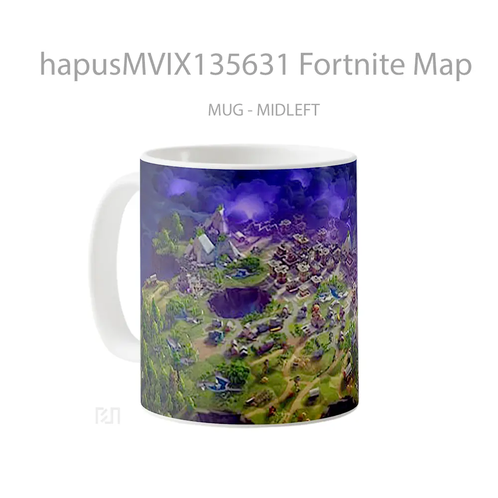 Mug Fortnite Map Cangkir Gamer - All-side / Desain