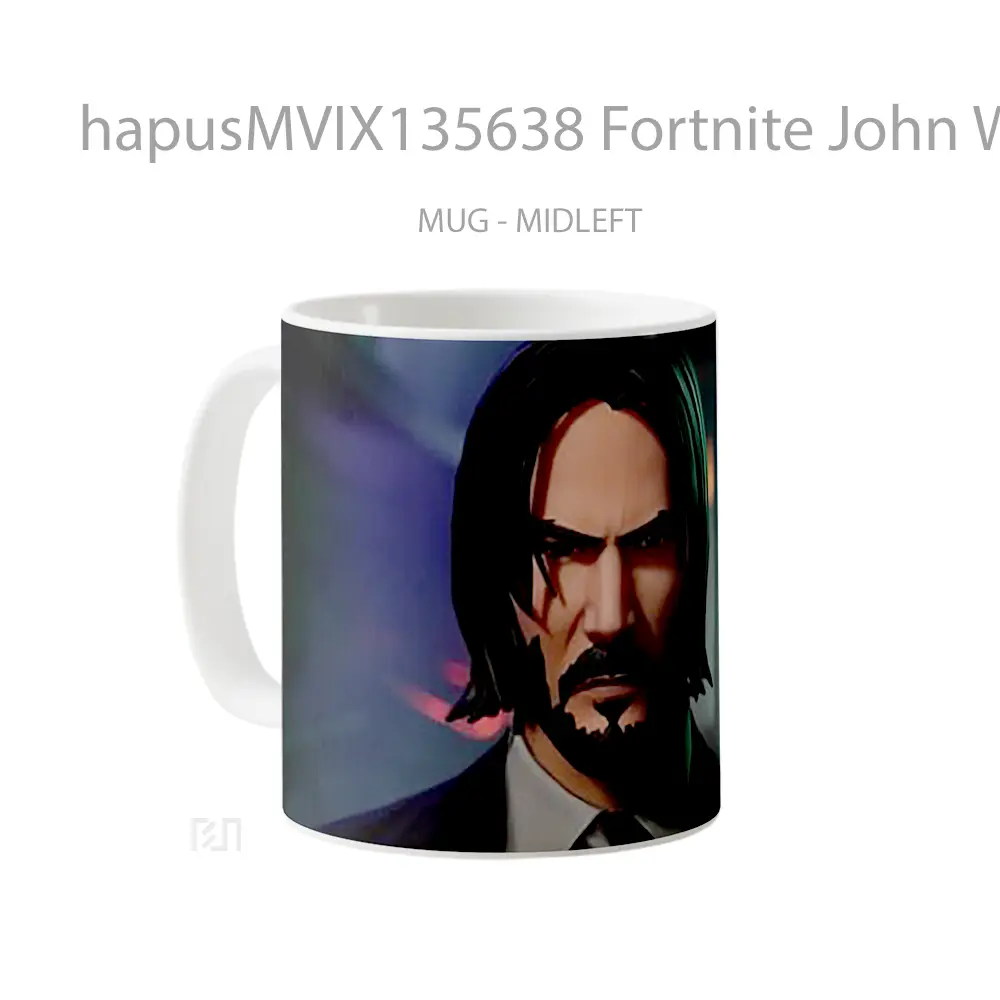 Mug Fortnite John Wick V1 Cangkir Gamer - All-side / Desain