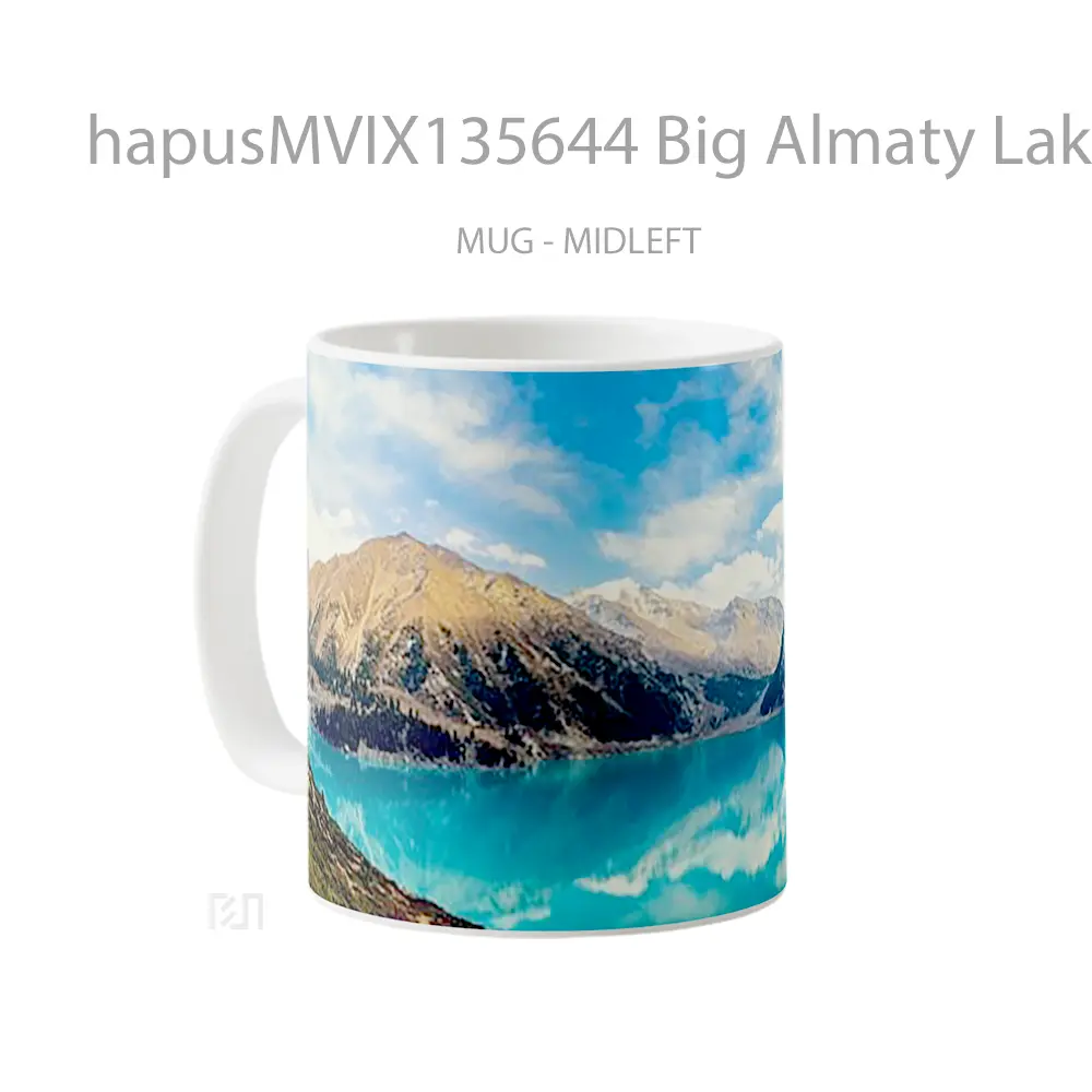 Mug Big Almaty Lake Gelas Pemandangan Alam - All-side / Desain