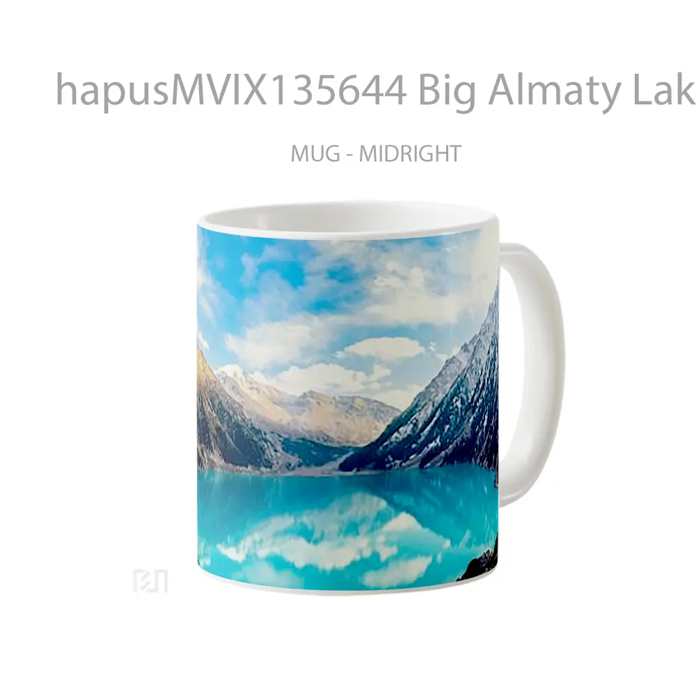 Mug Big Almaty Lake Gelas Pemandangan Alam - All-side / Desain