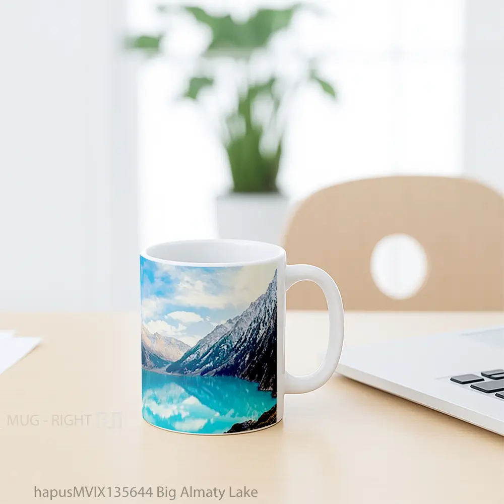 Mug Big Almaty Lake Gelas Pemandangan Alam - All-side / Desain