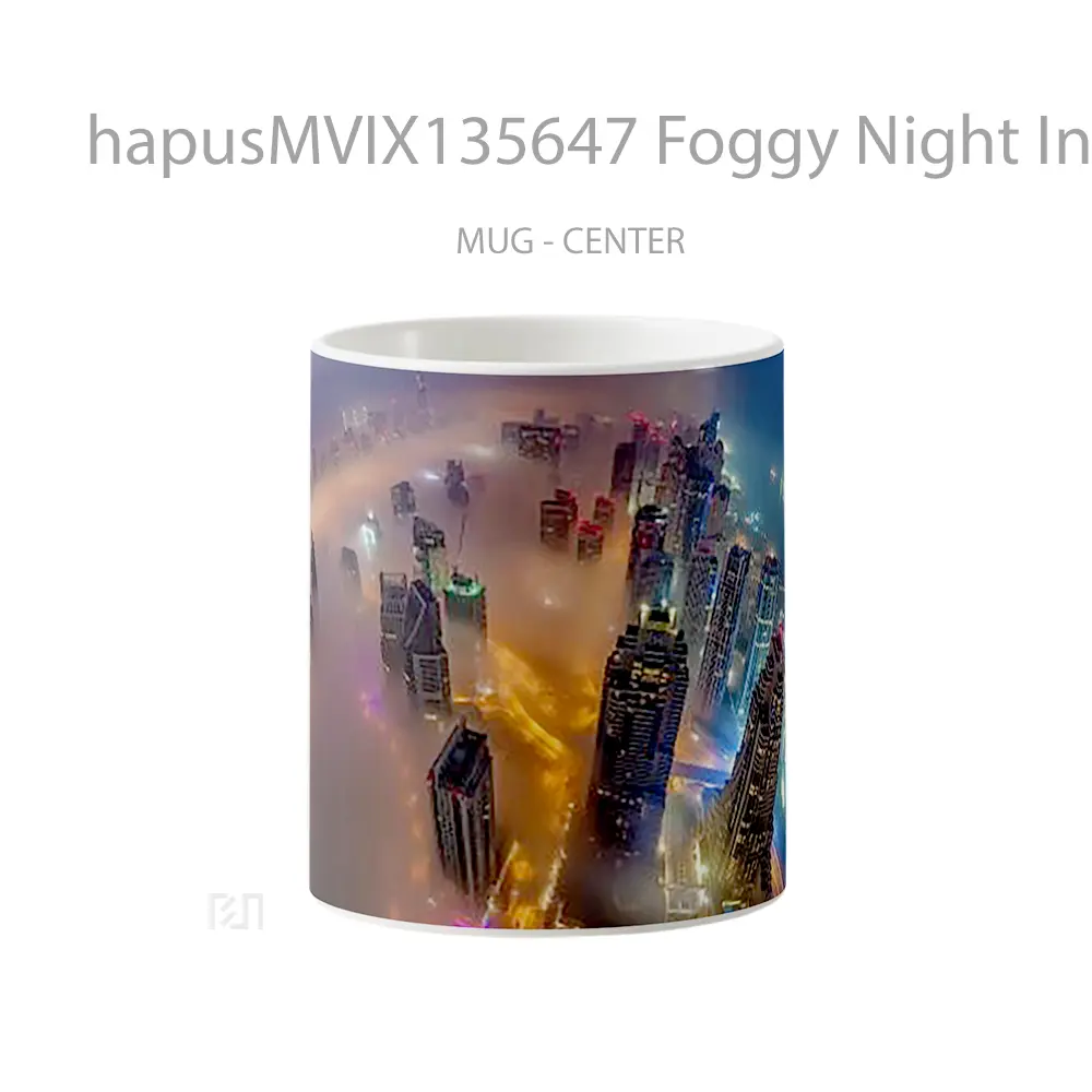 Mug Foggy Night In The City Gelas Pemandangan Alam