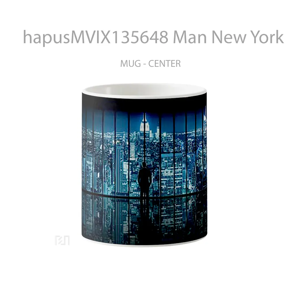 Mug Man New York Gelas Keramik Unik