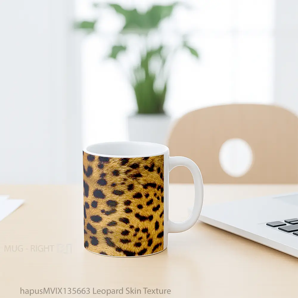 Mug Leopard Skin Texture Gelas Keramik Unik - All-side / Desain