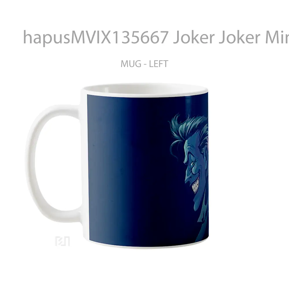 Mug Joker Joker Minimalist Gelas Superhero - All-side / Desain